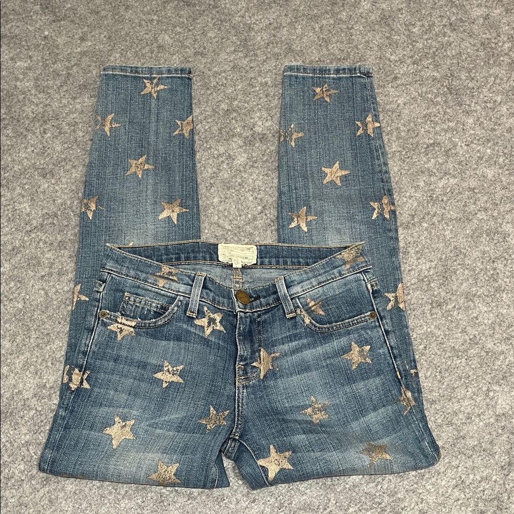 Women’s Current/Elliott The Stiletto Super Loved w/ Rose Gold Stars Skinny Jeans